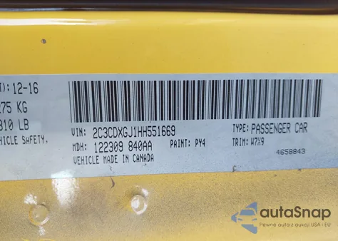 2017 Dodge Charger R/T Scat Pack Rwd из США, поврежденный, VIN 2C3CDXGJ1HH551669